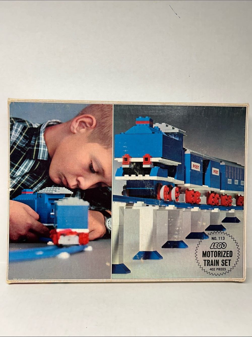 Vintage No. 113 Lego Blue and Red Motorized Train Set